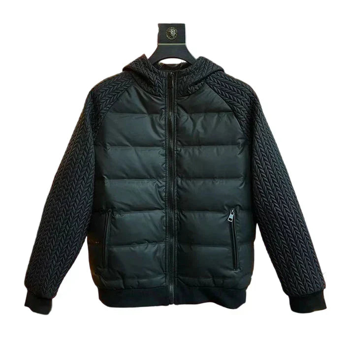 Cortavientos acolchado con capucha para hombre