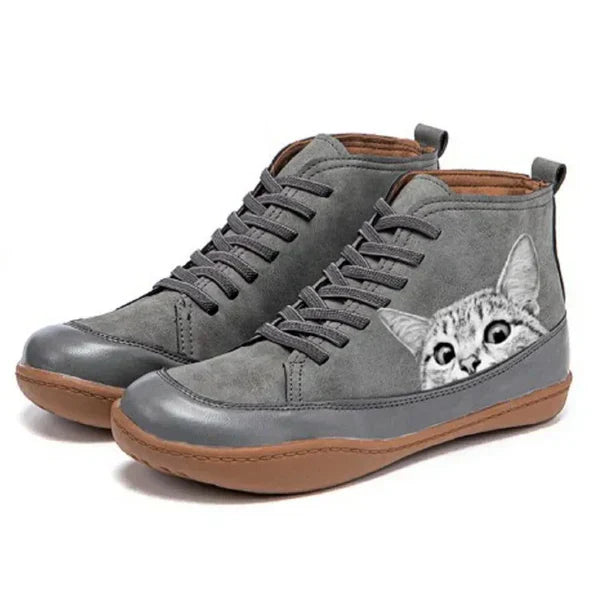 Silamoda™ | Botines de piel para amantes de los gatos