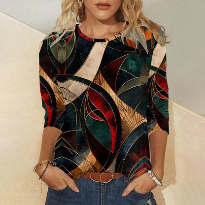 Camiseta con estampado abstracto vintage