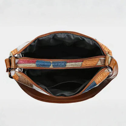 Bolso de mano de piel con mosaico