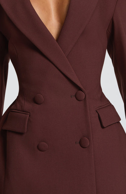 Vestido mini Elvira - Marrón ciruela
